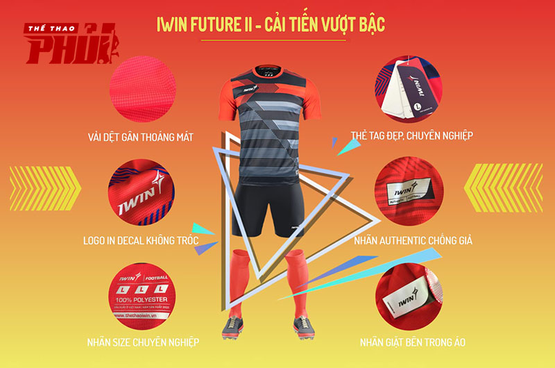 Mẫu quần áo bóng đá không logo Iwin Future II