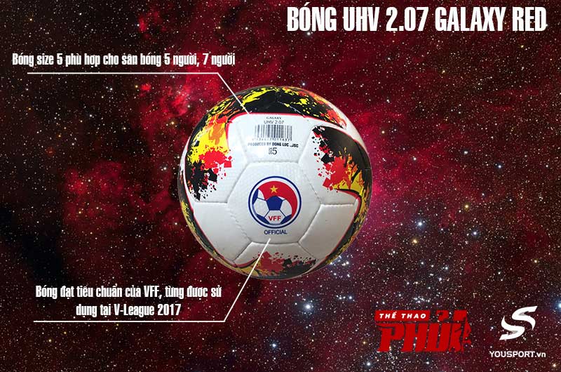Quả bóng đá UHV 2.07 Galaxy Red